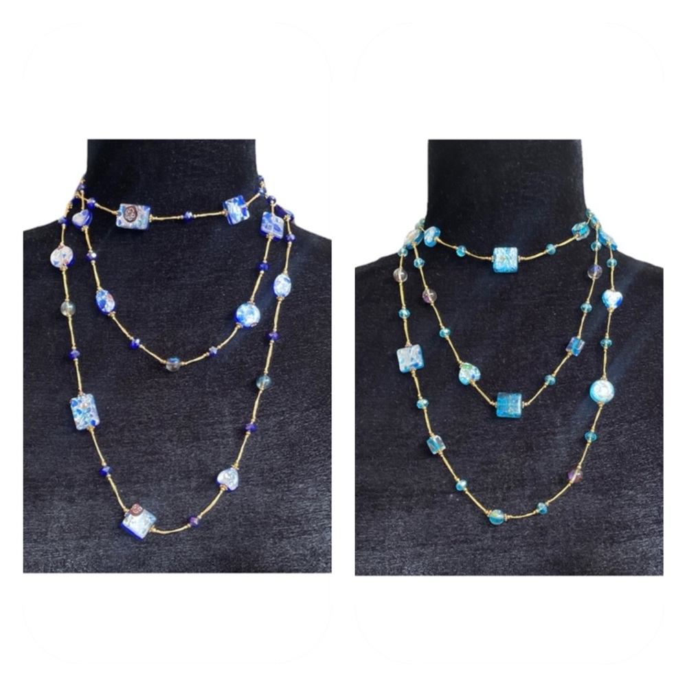 Set of 2 beautiful glass beaded necklaces